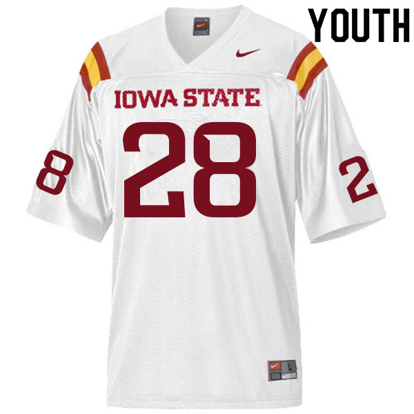 Iowa State Cyclones Youth #28 Breece Hall Nike NCAA Authentic White College Stitched Football Jersey WG42M11AR